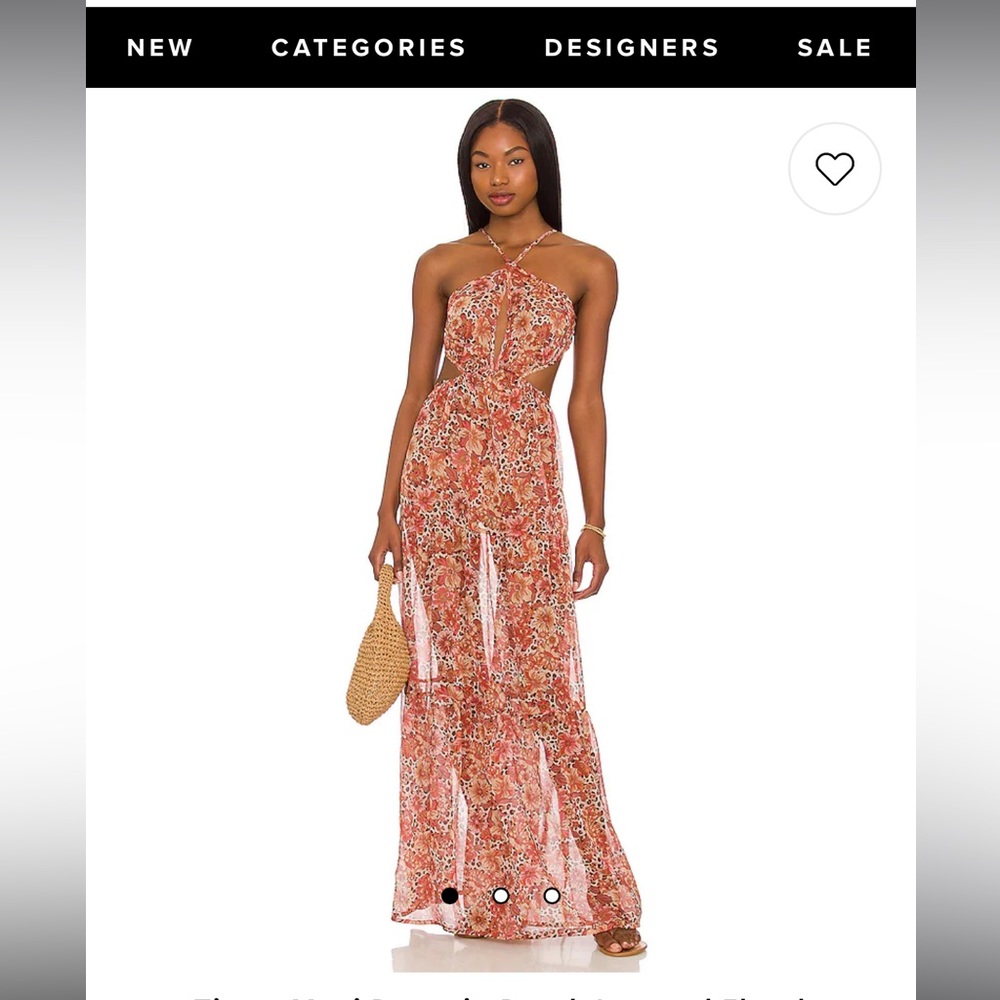 TIERRA MAXI DRESS IN PEACH LEOPARD FLORAL - 
Tularosa - Small